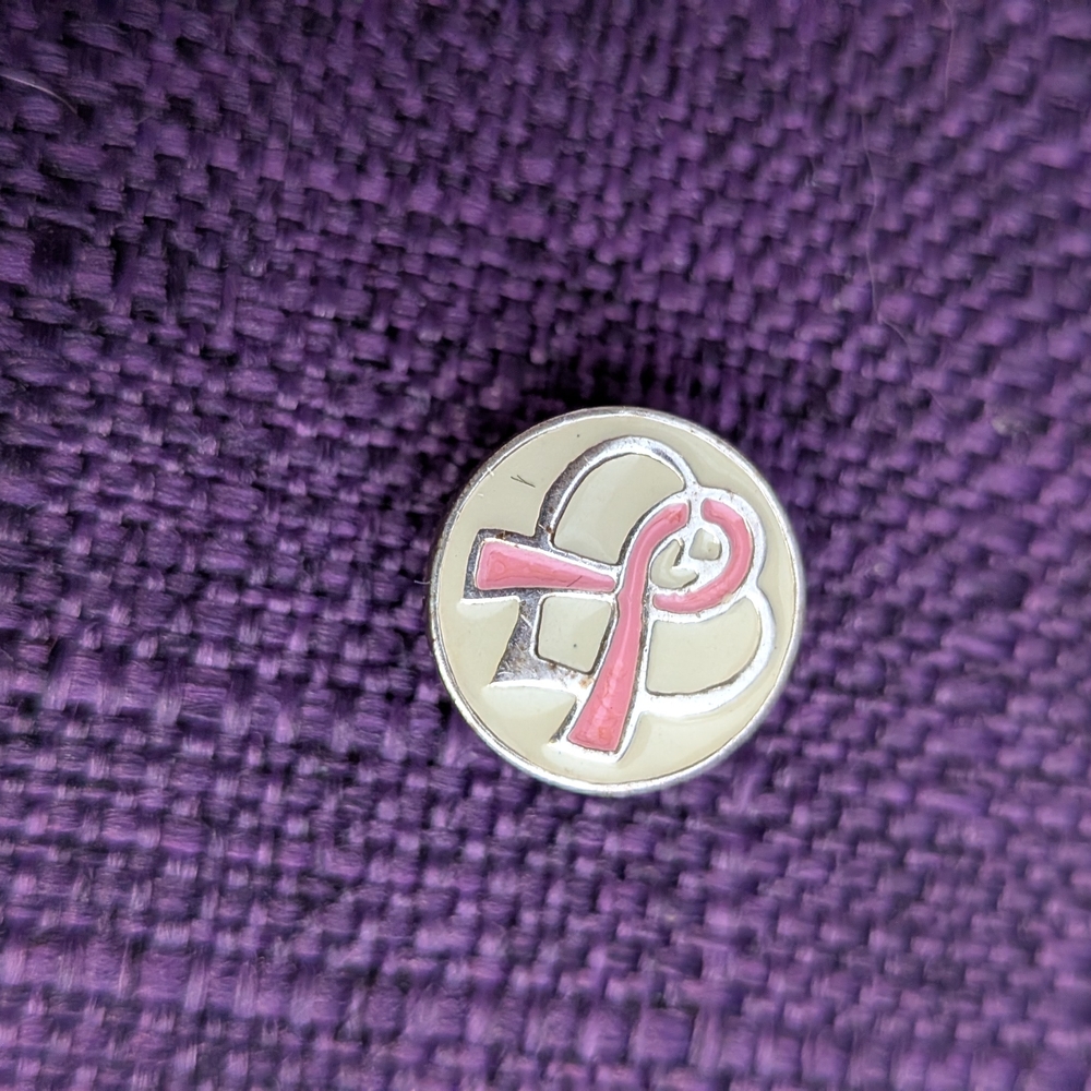 Pink Ribbon Silver Pin